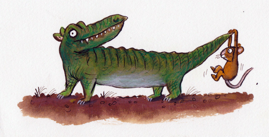 Croc and mouse illustration