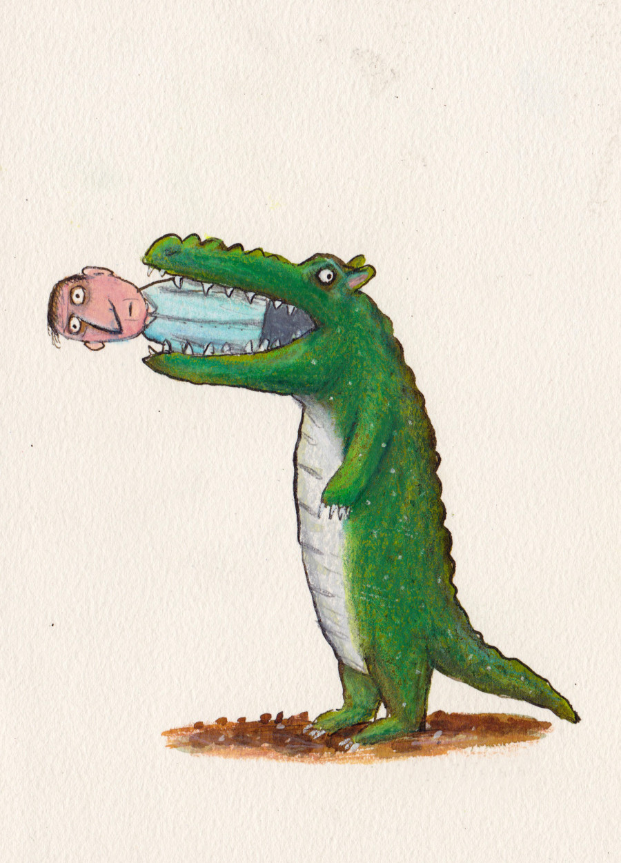 maneating croc illustration