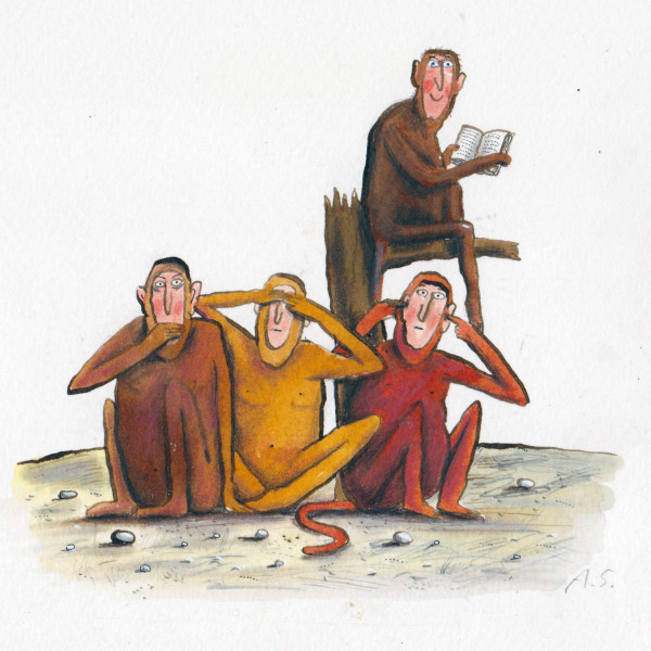 no evil monkeys illustration