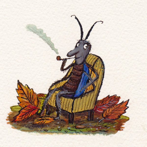 smoking bug illustration